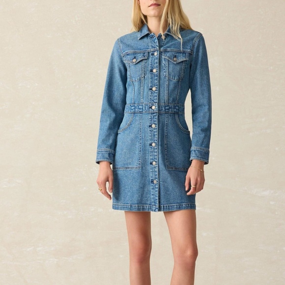 NWT - Faherty - Michelle Denim Dress - Size 4 - Picture 1 of 7